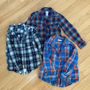 Lot three boys button shirts flannel cotton (5)